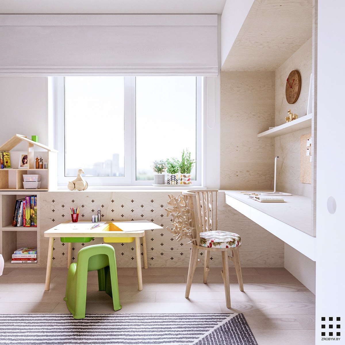 Скандинавский интерьер для семьи с ребенком от Zrobym Architects
