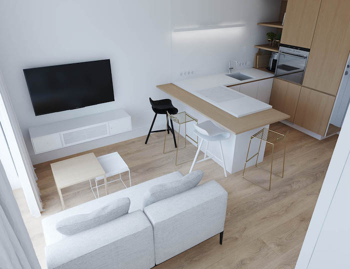 Дизайн квартиры-студии в стиле минимализм