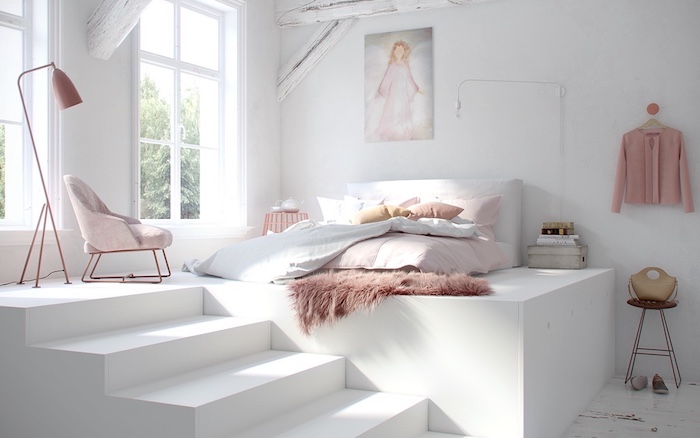 Белая спальня: 32 фото