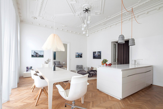 Современный дизайн исторической квартиры в Вене
