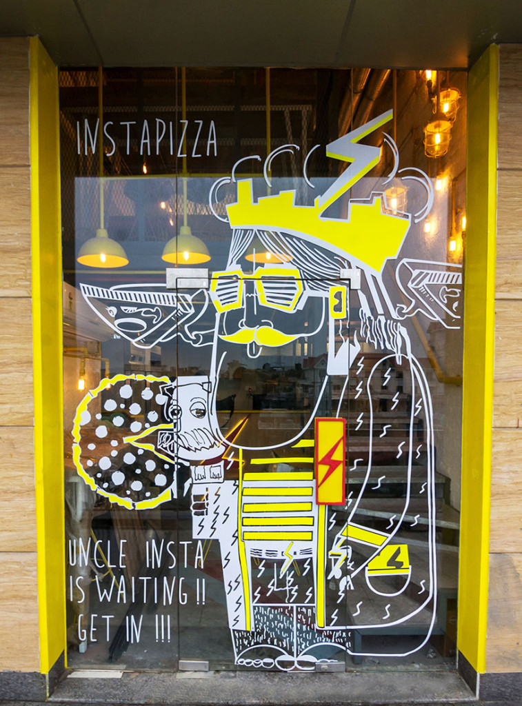 Дизайн пиццерии "Instapizza" в Нью-Дели