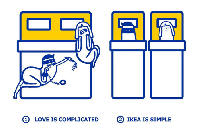 IKEA показала, как решаются любовные проблемы с помощью мебели
