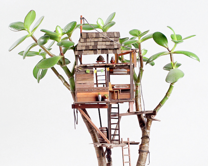Somewhere Small: миниатюрные домики на комнатных растениях