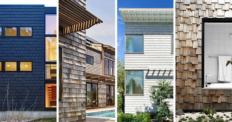 13 примеров современных домов, в которых используется деревянная черепица