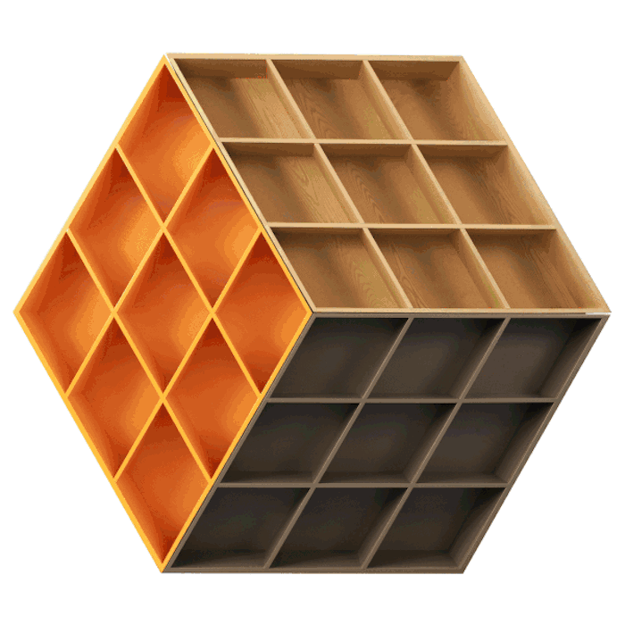 Rubika B601: книжный шкаф, вдохновленный кубиком Рубика 