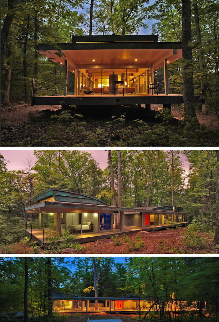 Дом в лесу: 18 вдохновляющих примеров