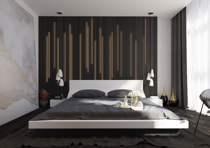 Стена над кроватью в спальне: 44 идеи оформления - UNDE