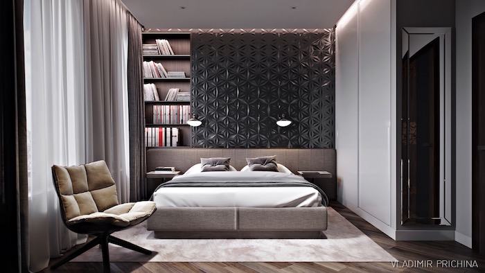 Стена над кроватью в спальне: 44 идеи оформления